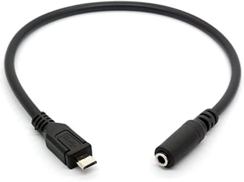 priaolker 30CM/1FT Micro USB 5 Tűs Férfi 3,5 mm-es Női Audio Jack Kábel, Mini 5Pin Férfi-3,5 mm-es Női AUX Audio Adapter