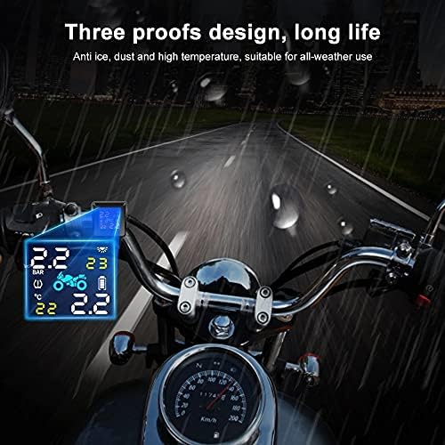LIRUXUN Motorkerékpár TPMS Motorkerékpár Gumiabroncs-Nyomás figyelő Rendszer Moto Motor Bike Szolár Érzékelő Vízálló