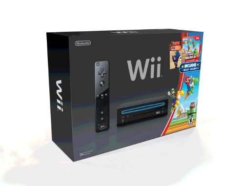 Wii Fekete Konzol a New Super Mario Brothers Wii, valamint Zenei CD