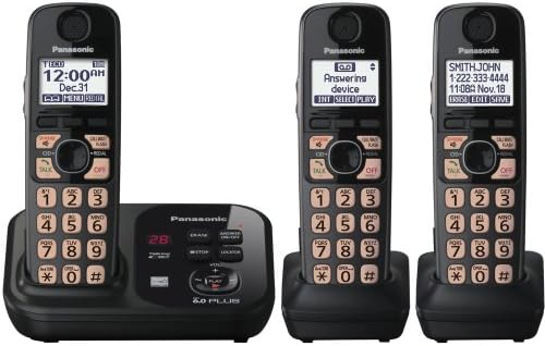 Panasonic KX-TG4734B DECT 6.0 Vezeték nélküli Telefon, Üzenetrögzítő, Fekete, 4 Készülékek