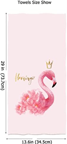 Akvarell Rózsaszín Flamingó Arany Korona kéztörlő 13.6*29 Divatos Rózsaszín Állat Rózsaszín Hátteret, Törölközők Erősen Nedvszívó