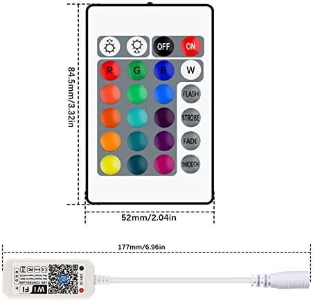 RGBZONE WiFi Smart RGB LED Vezérlő 24 Gombot a RÁDIÓFREKVENCIÁS Vezeték nélküli Távirányító LED Szalag Lámpa Android, illetve