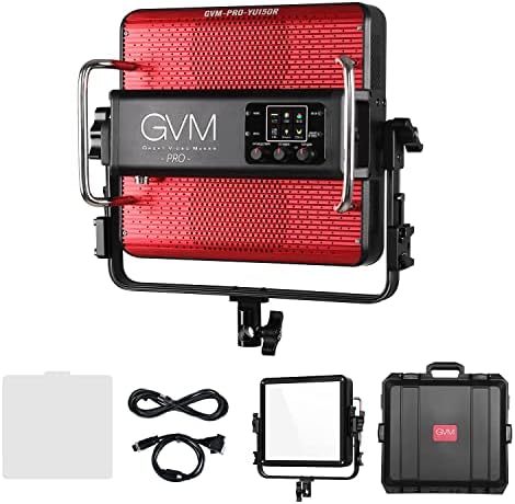 GVM 150W LED Videó Fény Panel 17200lux/0,5 m, Fotózás Világítás 2000-10000K, CRI/TLCI 97+, RGB, Gél, 24 Hatások, Videó Világítás