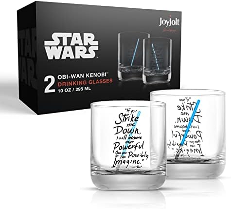 JoyJolt Star Wars Obi-Wan Kenobi Fénykard Rövid Pohár - 10 oz - Készlet 2
