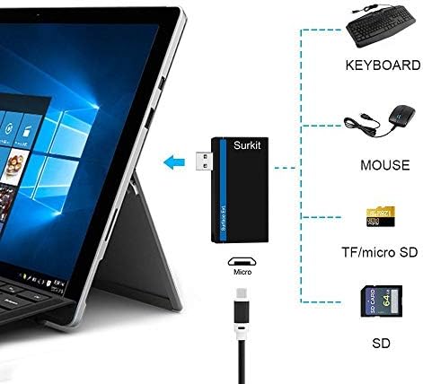 Navitech 2 az 1-ben Laptop/Tablet USB 3.0/2.0 HUB Adapter/Micro USB Bemenet SD/Micro SD Kártya Olvasó Kompatibilis A Lenovo