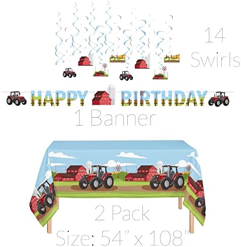 Arra szolgál, 24 Teljes Traktor Mezőgazdasági Születésnapi Party Kellékek Tartalmaz, Tányérok, Poharak, Szalvéta, Táblázat