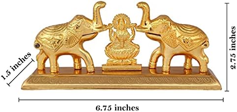 WC | Lakshmi Istennő Elefánt Alakú Roli Chawal Doboz | Galván Arany Réz Kumkum Sindoor Dibbi | Antik Befejezni Dupla Sindoor