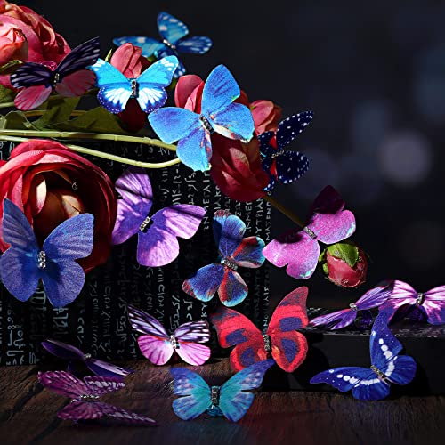 18 Darab 3D Pillangó Haj Klipek Gyémánt Kristály Hajcsat Haj, Dekoráció Pillangó Haj Kiegészítők, Születésnapi Ajándékok