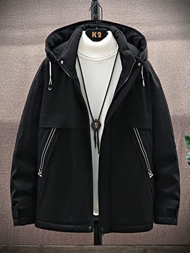 OSHHO Kabátok Női - Férfi Levelet Grafikus Húzózsinórral Kapucnis Dzseki, Pulóver Nélkül (Szín : Fekete, Méret : X-Small)