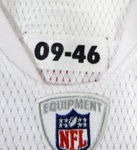 2009-ben a San Francisco 49ers Moran Norris 44 Játék Kiadott Fehér Jersey 46 DP26427 - Aláíratlan NFL Játék Használt Mezek