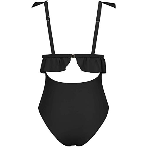Jsgjocom Bikini Női,Női egyszínű Bikini Szett Fürdőruha, 2 Darab Fürdőruha Strandcuccot (Black,K)