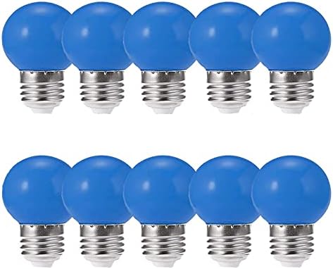 Lxcom Világítás 10 Csomag Kék LED Izzó LED G45 Színű Izzó 1W Globe Izzók Színű Éjszakai Fény Izzó E26/E27 Közepes Bázis Dekoratív