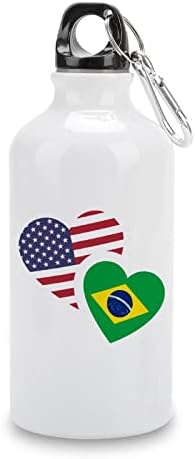 Brazília Zászló Sport Alumínium Palack Hordozható Sport palackokkal együtt Karabiner, valamint Csavar Kupak