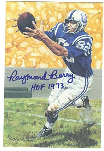 Dedikált Raymond Berry gólvonalon, Art-Kártya - Dedikált NFL Labdarúgó-Kártyák