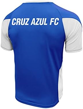 Ikon Sport Férfiak Cruz Azul Játék Nap Foci Poly Póló Jersey -Kék/Fehér