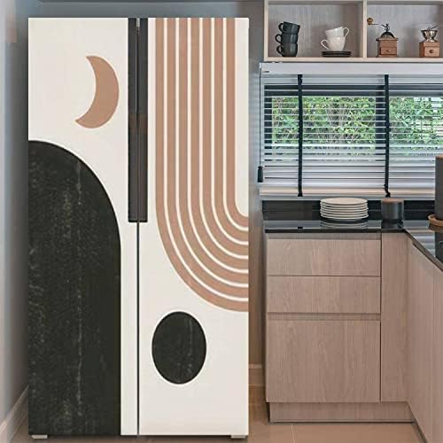 Öntapadó Vinyl Hűtőszekrény Wrap Meghatározott Nap, Hold Nyomtatás Bohém Minimalista Nyomtatható Wall Art Geometriai Szivárvány