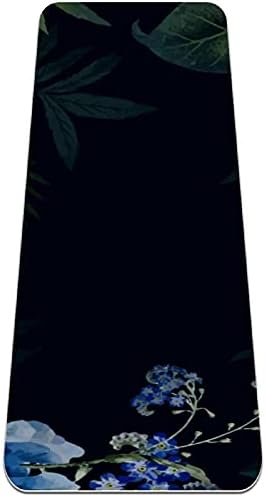 Akvarell Virág Virág, Pillangó Fekete Háttér Prémium Vastag Jóga Szőnyeg Környezetbarát Gumi Health&Fitness Csúszásmentes