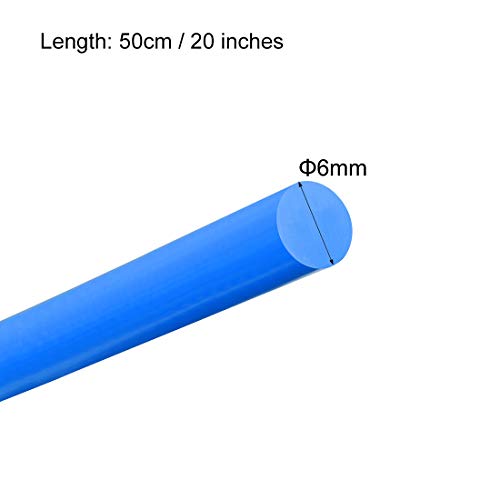 uxcell Műanyag Kerek Rod 1/4 hüvelyk Dia 20 hüvelyk Hosszúságú Kék (POM) Polyoxymethylene Rudak Műszaki Műanyag Kerek Bar(6mm)