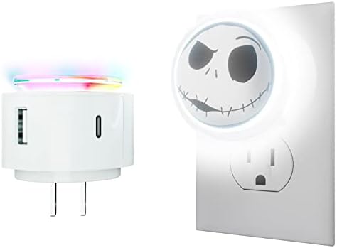 iJoy Tim Burton A Karácsonyi Lidércnyomás-Touch LED-es Éjszakai Fény, USB Töltő Állomás - jackék LED Éjjeli 6 Fény Beállítások,