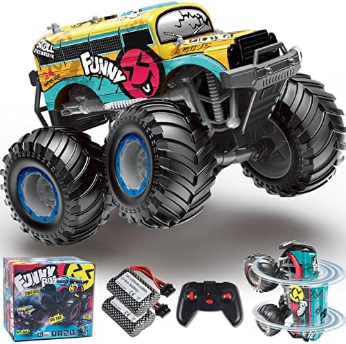 ZORFICKER 1:14 Távirányító Monster Truck, Függőleges 360° - Ban Forgatható, 150 Perc Játszani, Minden Terepen RC Autók LED-es