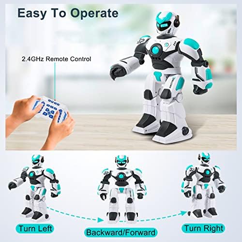 HPROMOT RC Robot Játék Gyerekeknek Távirányító Robot Játék, Smart Gesture Érzékelő Újratölthető & Programozható Robot Séta,
