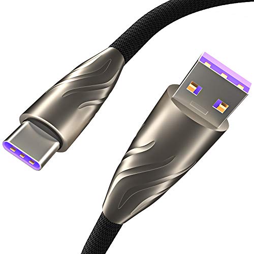 YUANBAI 5A USB-C Kábel-65W 2-Pack (6.6 ft+3.3 ft) USB A-USB-C Fonott Zsinór Gyors C Típusú Töltővel Kompatibilis a Samsung