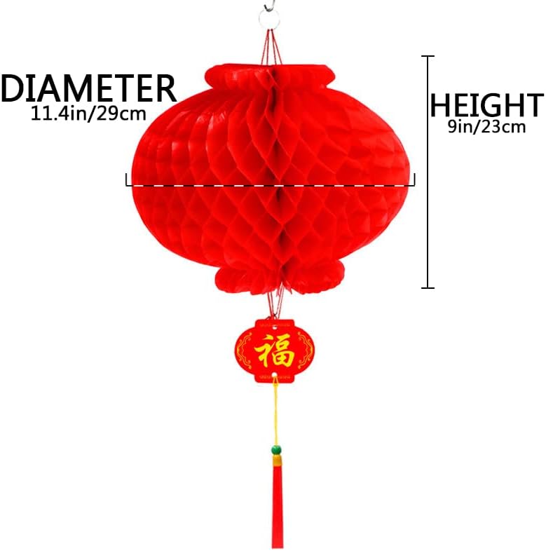 22 Db Piros Kínai Lampion Díszek a Kínai újév, Tavaszi Fesztivál, a Piros Papír Lantern Lógó Lámpák a Kínai Tavaszi Fesztivál,