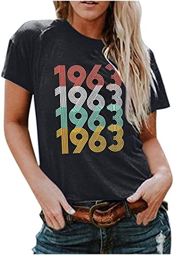 60 Születésnapi Ajándék Vintage 1963-Ban a Férfiak a Nők 60 Éves T-Shirt-T-Shirt Levél Nyomtatás Nyári Születésnapi Ki Ing