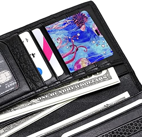 Akvarell Polip Tűzhal, valamint Medúza, USB Memory Stick Üzleti Flash-Meghajtók Kártya, Hitelkártya, bankkártya Alakú
