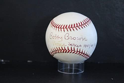 Bobby Brown Aláírt (WS 47,49,50,51) Baseball Autogramot Auto PSA/DNS AM48717 - Dedikált Baseball