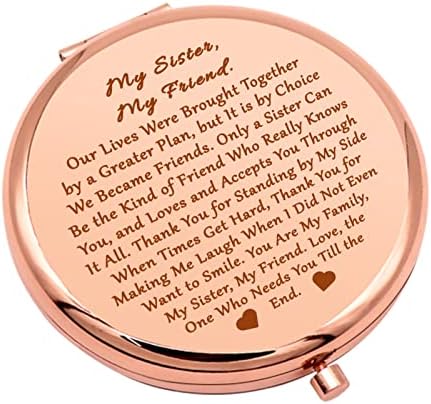 A nővérek Születésnapi Ajándék Ötletek Nővér Ajándékok a Nővérek Rose Gold Kompakt Tükör, a Legjobb Barátja Tini Lány Barátság