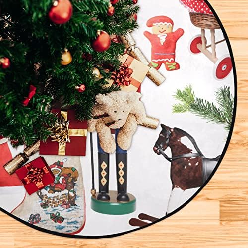 CUPADA Akvarell Karácsonyi Játék karácsonyfa Szőnyeg Vízálló Fa Szoknya,Diótörő Trójai karácsonyfa Állvány Tálca Szőnyeg