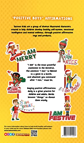 Tattoon Gyerekek - Csomag 24 Pozitív Karácsonyi Megerősítés Gyermekek Ideiglenes Tetoválás | Vízálló Ideiglenes Tetoválás