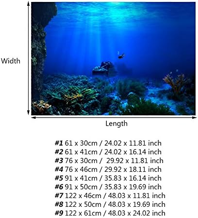 TOPINCN 3D-s Hatás Ragasztó Seaworld Poszter Akvárium Háttér akvárium Fali Matrica Akvárium Háttér Víz alatti Poszter PVC