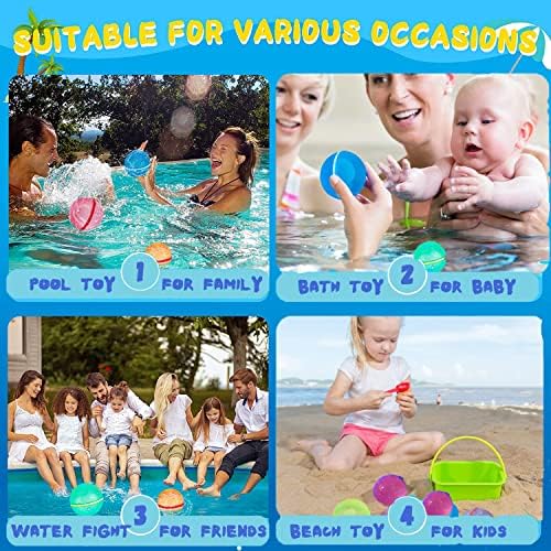 SOPPYCID Summmer Vízi Játékok Gyerekeknek, 4 DB Újrahasználható Könnyű Töltse ki a Víz Léggömbök, Latex Ingyenes Anyag Splash