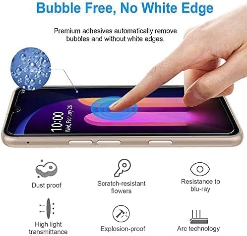 GLBLAUCK [3-Pack] képernyővédő fólia Samsung Galaxy A23 5G / 4G Edzett Üveg, HD Tiszta Buborék Szabad Anti-Karcolás Anti-Ujjlenyomat-9H