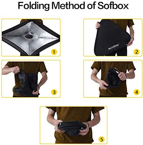 GODOX 24x24inch/60x60cm Összecsukható Softbox Kit S-Típusú Konzol Bowens Mount tartó Kamera Stúdió Fotózás