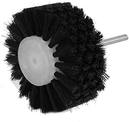 X-mosás ragályos 6mm Egyenes Kerek furat T Alakú Sörtéjű Polírozó Kefe Kerék Csiszolás Eszköz Fekete(6mm Recta y Redondeada