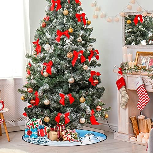 visesunny karácsonyfa Boldog Hóember, karácsonyfa Alátét Fa áll Szőnyeg Padló Protector Nedvszívó Fa Állvány Tálca Szőnyeg