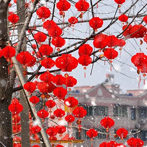 30Pack Lóg a Kínai Új Év Piros Papír Lámpások, 10 Hüvelykes Fesztivál Ünnepi Díszek, Lampion Felszerelést a Kínai holdújév,