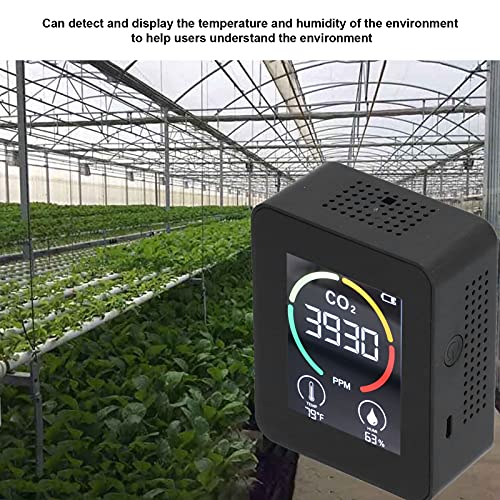 CO2-Mérő, Okos, széles Körben Használt Színes Képernyő BT Levegő Érzékelő Levegő Minősége Monitor Otthoni Használatra(Fekete)