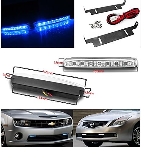 ZMAUTOPARTS DRL LED Chrome-Vetítő Fényszórók, Fényszóró, 6 Kék LED Világítás DRL A 2004-2008 Acura TSX