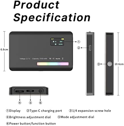QUUL RGB Video Fény, a Képernyő Diffúzor Mini Kamera Monitor RGB Okostelefon Önarckép Fény (Szín : D, Méret : 1)