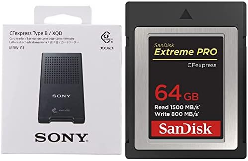XQD/CFExpress B Típusú Memóriakártya-Olvasó & 64GB SanDisk Extreme PRO CFexpress Kártya Típus B - SDCFE-064G-GN4NN