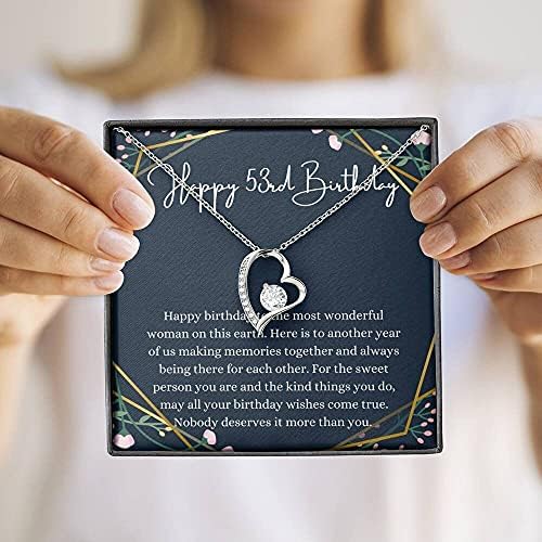 Üzenet Kártya Ékszerek, Kézzel készített Nyaklánc - Személyre szabott Ajándék, Szív, Boldog 53 Szülinapi Nyaklánc Üzenet