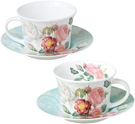 Gracie porcelán Pink Rose Pillangó Kék Csészét 8 Uncia (2)